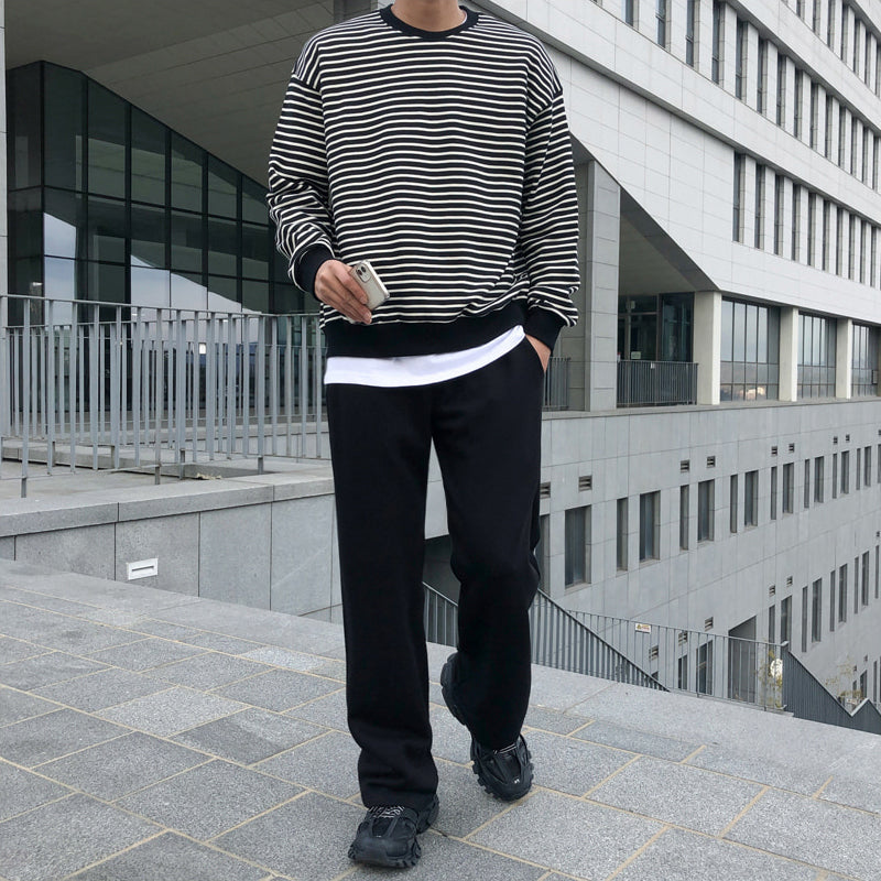 RT No. 3062 STRIPED CREWNECK SWEATER