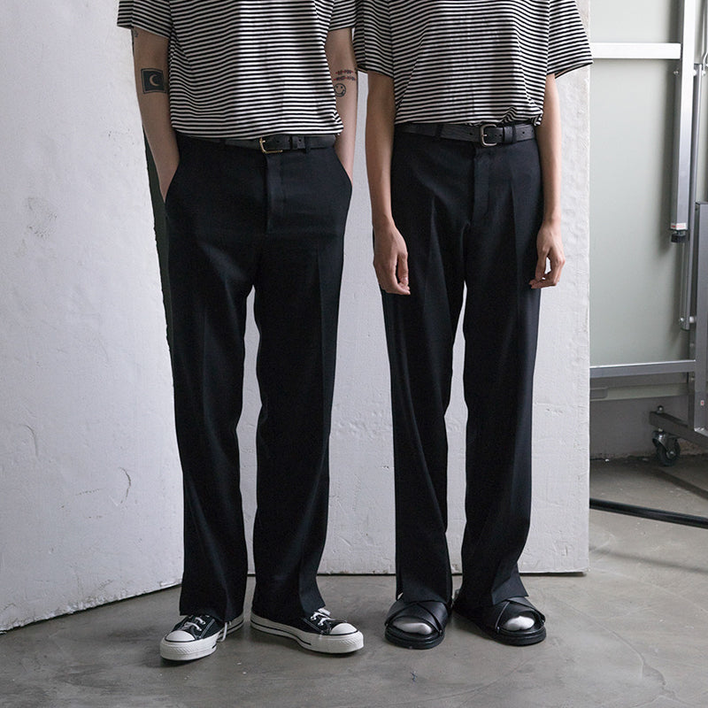 RT No. 2605 SLIT STRAIGHT WIDE PANTS