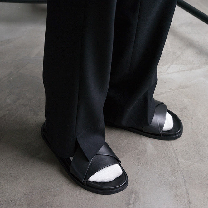 RT No. 2605 SLIT STRAIGHT WIDE PANTS