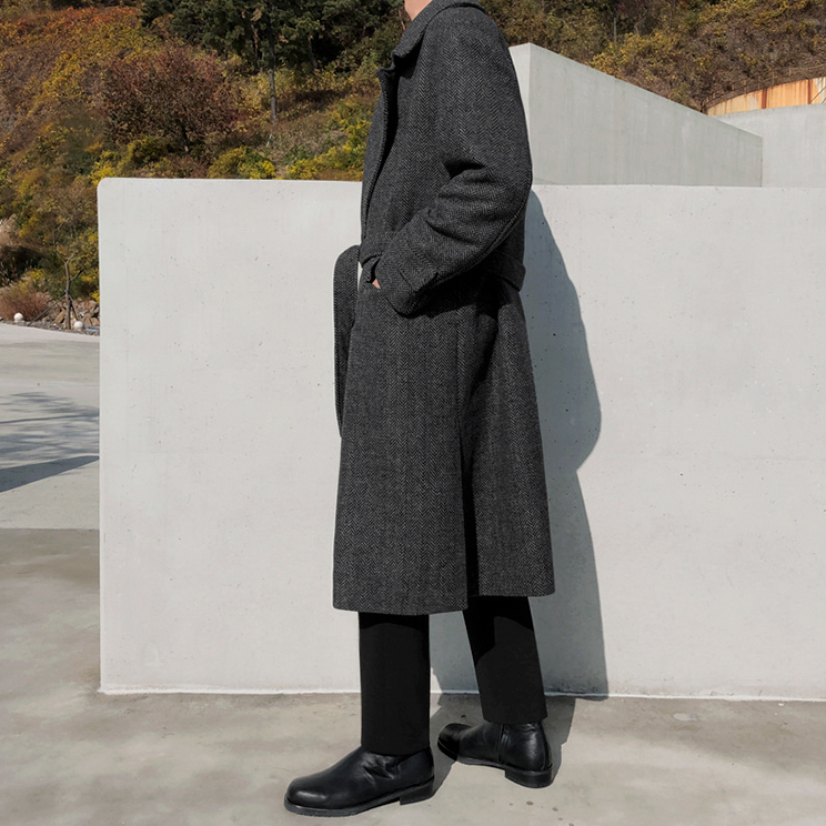 RT No. 2804 PATTERN WOOLEN TRENCH COAT