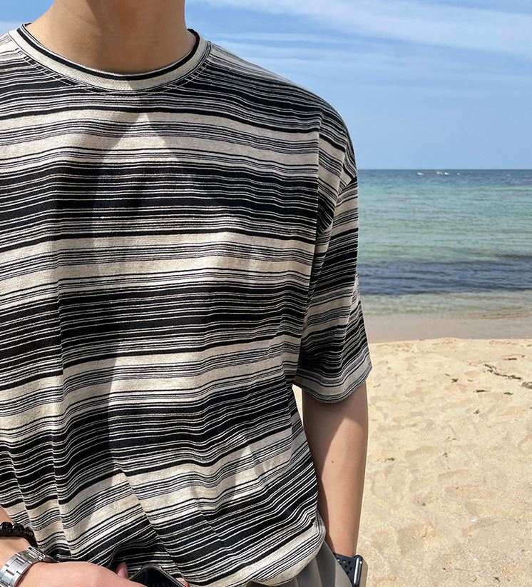 RT No. 5121 STRIPED HALF SLEEVE SHIRT