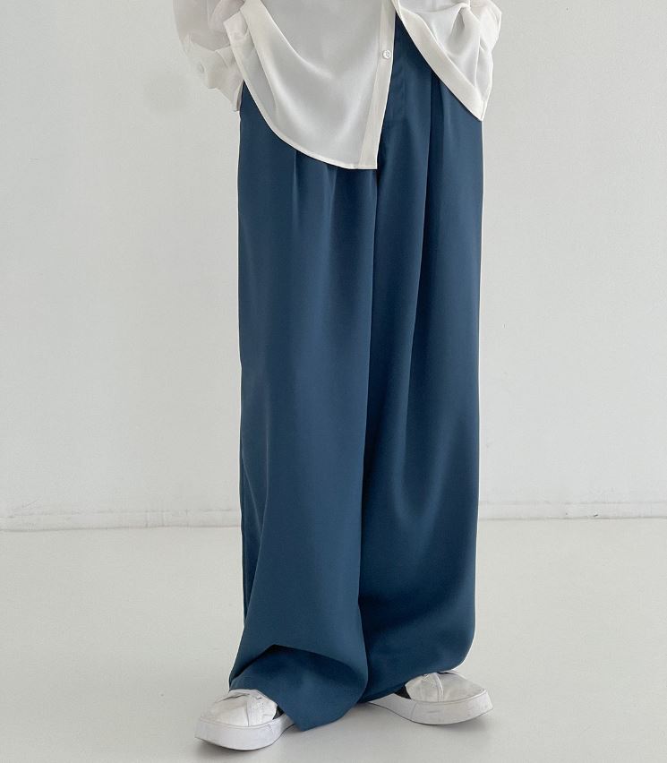 RT No. 5195 PEACOCK BLUE WIDE DRAPE PANTS