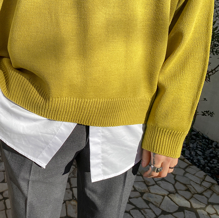 RT No. 3201 YELLOW KNITTED SWEATER