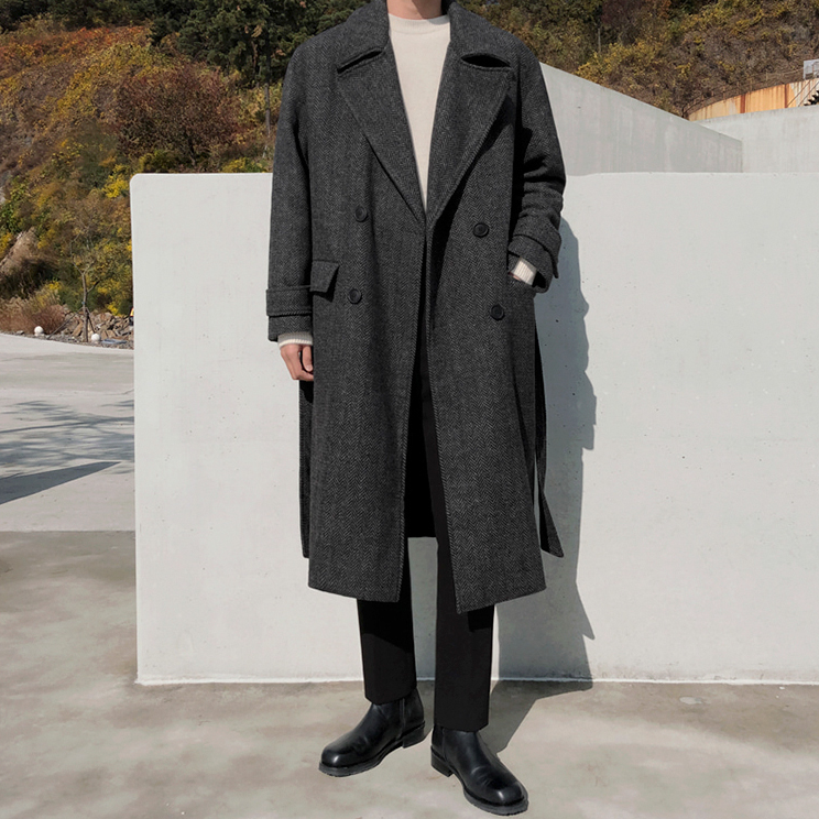 RT No. 2804 PATTERN WOOLEN TRENCH COAT