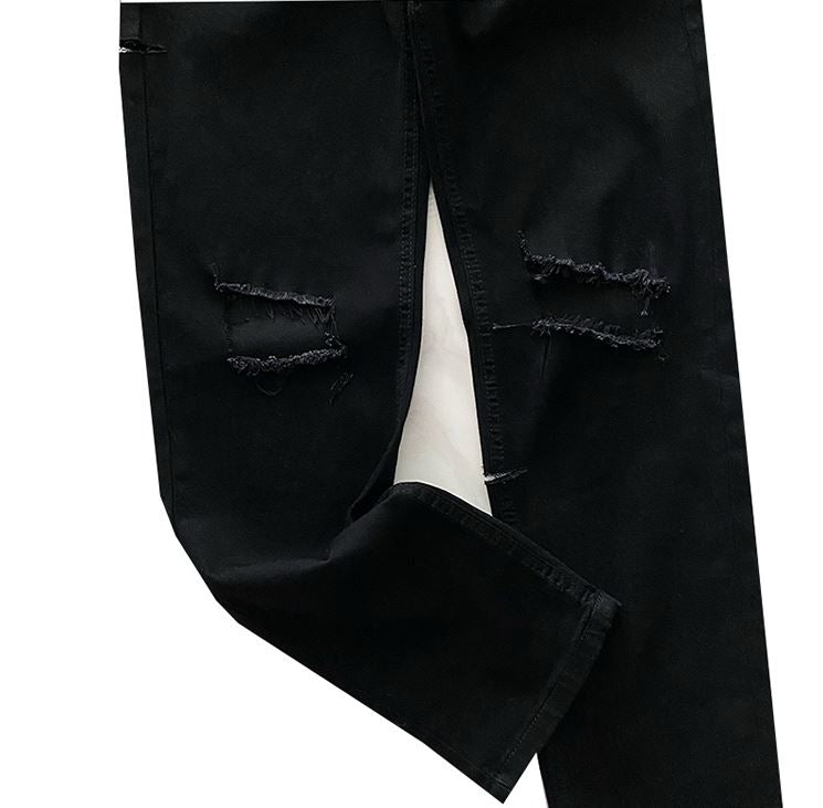 RT No. 4499 BLACK RIPPED SLIM DENIM JEANS