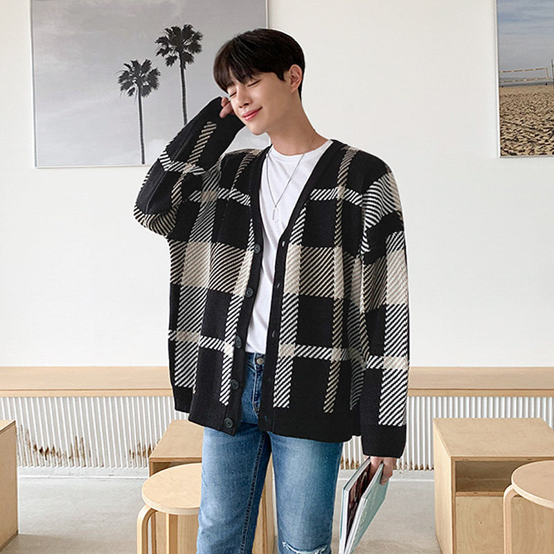 RT No. 3217 PLAID CARDIGAN