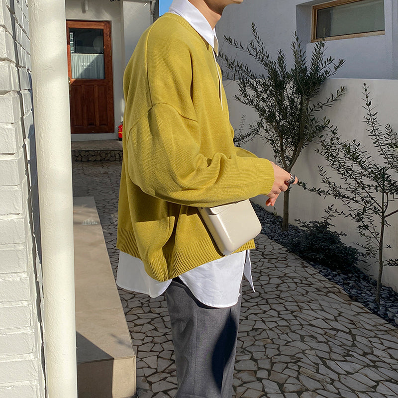 RT No. 3201 YELLOW KNITTED SWEATER