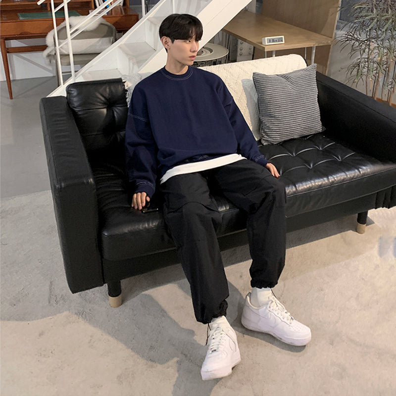 RT No. 3176 NAVY BLUE CREWNECK SWEATER