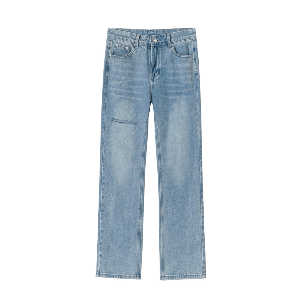 RT No. 4428 LIGHT BLUE DISTRESSED STRAIGHT DENIM JEANS