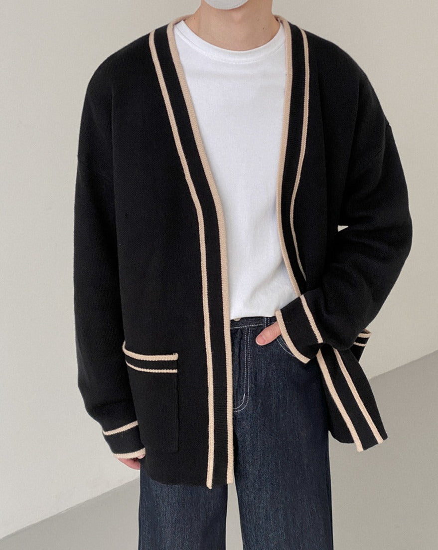 RT No. 5305 KNITTED TWO TONE CARDIGAN