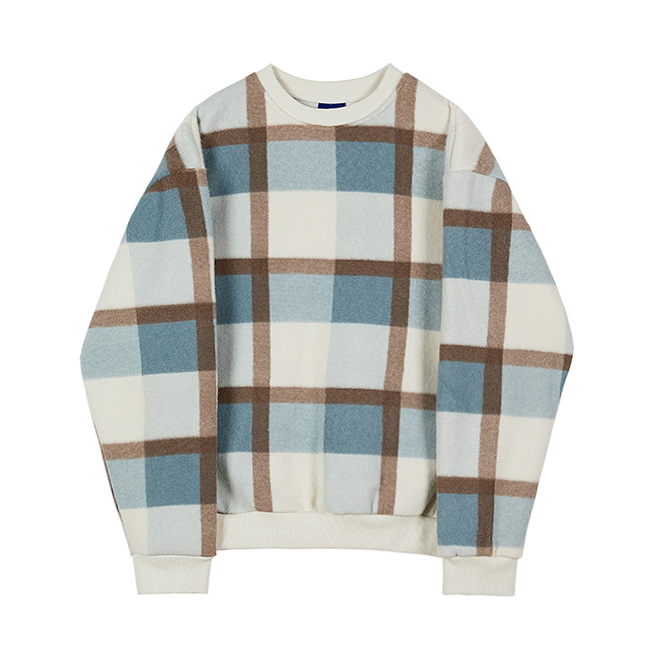 RT No. 3472 WOOLEN KNITTED PLAID SWEATER